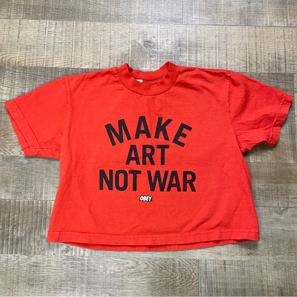 Obey Red Crop Top - Make Art Not War